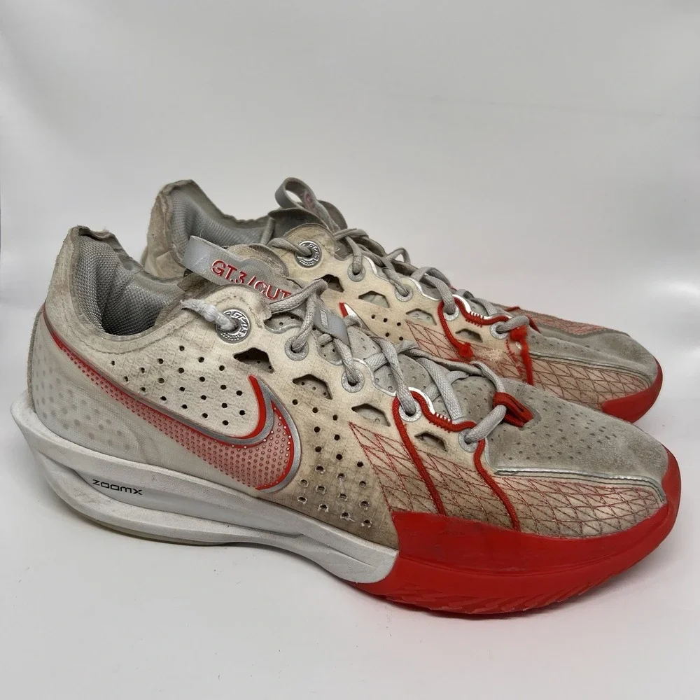 Nike ZoomX GT Cut 3 Men's 10.5 White Picante Red Basketball Shoes DV2918-101